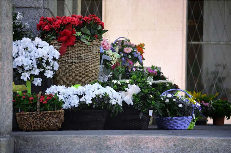 Florist supplies, flowers, tools