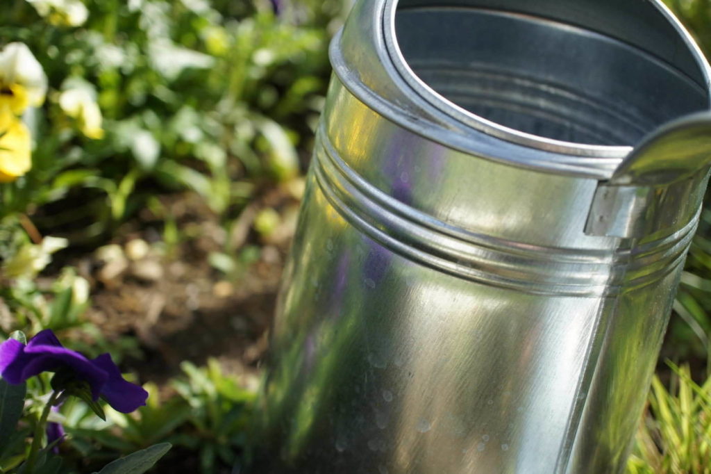 close-up of watering can - sustainable floristry